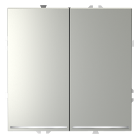 Выключатель встраиваемый VOLTUM S70 двухклавишный с подсветкой 10А, (сталь), VLS020205