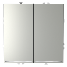 Выключатель встраиваемый VOLTUM S70 двухклавишный с подсветкой 10А, (сталь), VLS020205