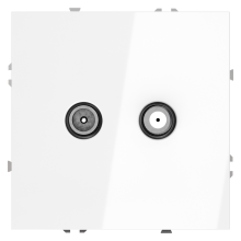 Розетка телевизионнная встраиваемая VOLTUM S70 оконечная TV+SAT, (белый глянцевый), VLS060401