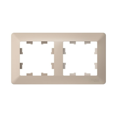 ATN221202 - ATLASDESIGN AIR 2-постовая РАМКА, ПЕСОЧНЫЙ/дымчатый белый, Systeme Electric