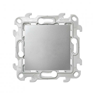 Simon Переключатель (проходной) с подсветкой 10AX 250В~ цвета алюминий S24 Harmonie, 2450204-033