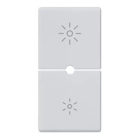 Vimar Две  клавиши 1 модуль,  символы диммирования, серебристые, 14755.3.SL