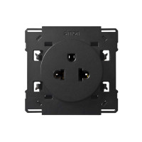 Simon 10000439-138 Евро-американская розетка 16A 250В~ цвета черный глянец S100