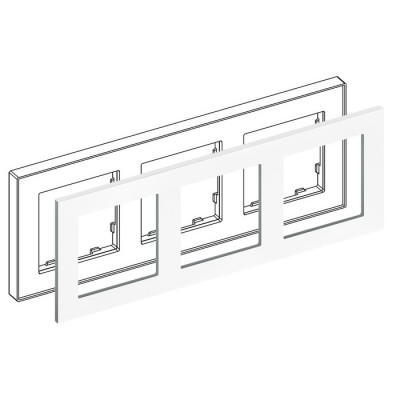 IRIDIUM Рамка на 3 поста, белый, Monaco 04 без кромки, 04P301