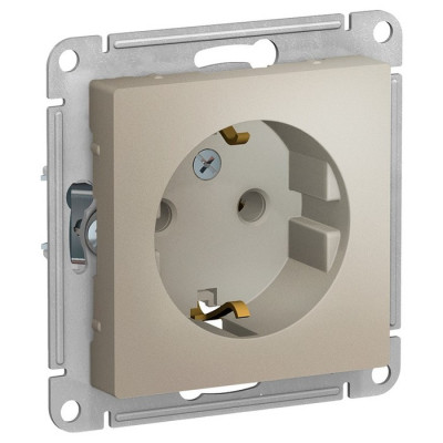 IRIDIUM Розетка с заземляющим контактом, 250 В, 16 А, винтовой зажим. Цвет шампань, M0103