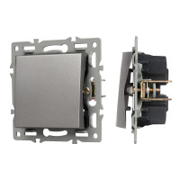 043712 - Механизм выключателя одноклавишный непроходной SWT-MK01-PL-GR (250V, 16A) (Arlight, -)