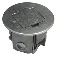 Donel Лючок 2 мод. (1 мод. 45х45 мм.),  круглый, оцинкованная сталь, IP44, (с уст. набором), DFB2ZNFA