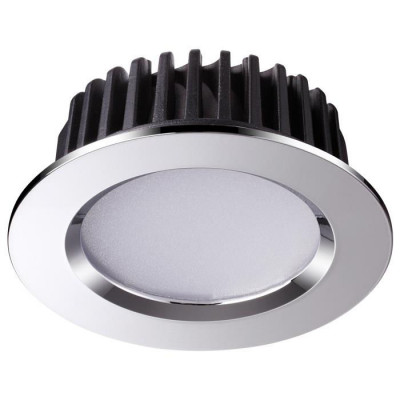 Novotech 357601 SPOT NT18 268 хром Встраиваемый светильник IP44 LED 3000K 10W 100-265V DRUM