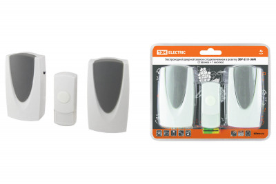 Звонок ЗБР-21/1-36М (беспр., роз., 2 звонка) TDM Electric, SQ1901-0012