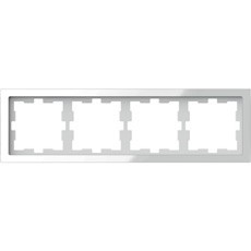 D-Life Рамка 4-ная, белый кристалл