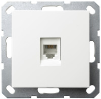 Интернет-розетка RJ45 с накладкой, цвет белый глянцевый, G6105W, Jasmart Electric
