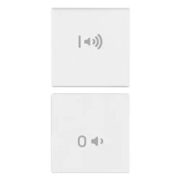 Vimar Две половинные клавиши 1М для автоматизации, с регулировкой громкости, с антибактериальным покрытием, белая, 19751.AB.4.B