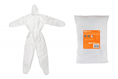 Комбинезон защитный "Каспер-1", на молнии и с капюшоном, разм. 170х160, 30 г/м2, белый, TDM Electric, SQ1016-0301