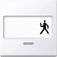 SM Клавиша 1-ная с полем  для надписи и линзой,  активно-бел.