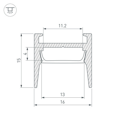 Профиль MIC-H-COMFY-2000 ANOD (Arlight, Алюминий), 029844