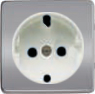 FD04314CB Fede Fede Обрамление розетки 2К+З для мех-зма FD16523, Bright Chrome/бел.