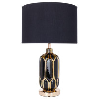 Arte Lamp REVATI, Светильник настольный интерьерный, цвет арматуры - черный, цвет плафона/декора - ЧЕРНЫЙ, 1х40W E27, A4016LT-1BK