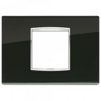 Vimar Накладка классика для 2 модуля центрально лед черный, 20652.C71