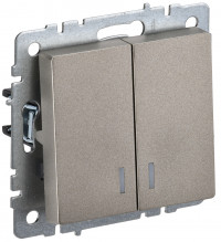 BRITE Выключ. 2-кл. с инд. 10А ВС10-2-1-БрШ шамп. IEK, BR-V20-1-10-K37