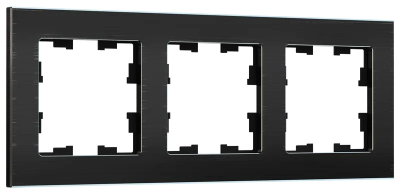 BRITE Рамка 3-мест. РУ-3-1-БрЧ металл черн. IEK, BR-M32-M-K02