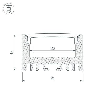 Профиль ARH-LINE-1726-2000 ANOD (Arlight, Алюминий), 018674