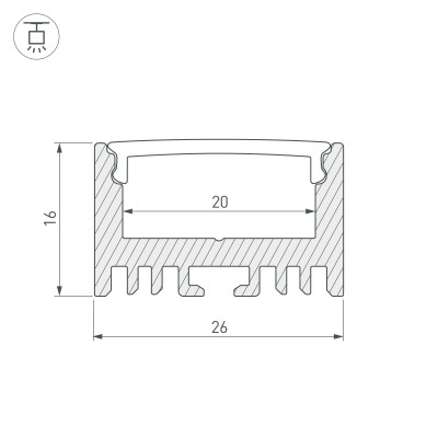 Профиль ARH-LINE-1726-2000 ANOD (Arlight, Алюминий), 018674
