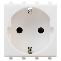 4400002 - ДКС Розетка модульная, 2P+E, с з/ш, "Avanti", "Белое облако", 2 модуля
