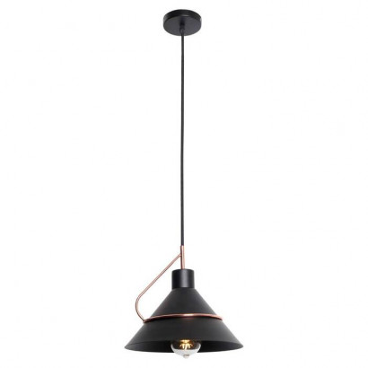 LUSSOLE BOSSIER Подвесной светильник, цвет основания - черный, плафон - металл, 1x60W E27, LSP-8265