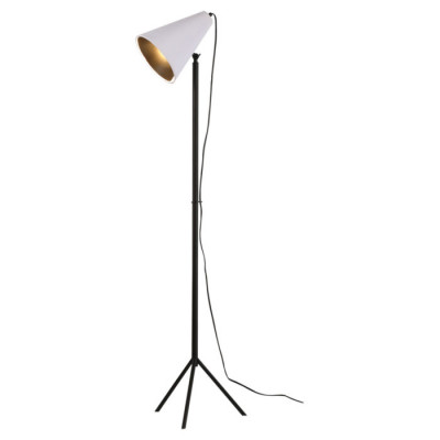 LUSSOLE COZY Торшер, цвет основания - черный, плафон - ткань (цвет - белый), 1x10W E27, GRLSP-0564