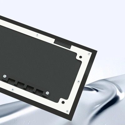 Люк напольный на 3 модуля (горизонт.), металлический, h=100мм, с рамкой, крышка без углубления, TIMIUX, черный, EU3GH100R BL