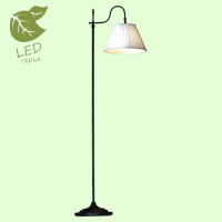 LUSSOLE MILAZZO Торшер, цвет основания - коричневый, плафон - ткань (цвет - белый), 1x10W E27, GRLSL-2905-01