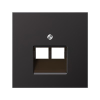 Накладка на двойные UAE-розетки; термопласт; черный матовый, EP569-2BFPLUASWM
