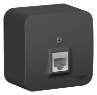 BLANCA О/У РОЗЕТКА компьютерная RJ45, кат.5E, изолирующая пластина,АНТРАЦИТ