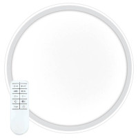 Светильник светодиодный управляемый с пультом, с батарейками 2*ААА, 80W, Max. 5600Lm, 3000К-6500K, IP20, белый  AL5800 RING, поставляются в комплекте, Feron 41556