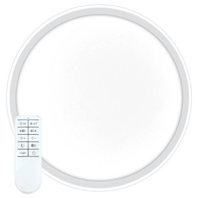 Светильник светодиодный управляемый с пультом, с батарейками 2*ААА, 80W, Max. 5600Lm, 3000К-6500K, IP20, белый  AL5800 RING, поставляются в комплекте, Feron 41556