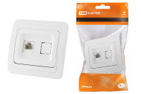 Розетка компьютерная RJ-45 белая "Валдай" TDM Electric, SQ1804-0013