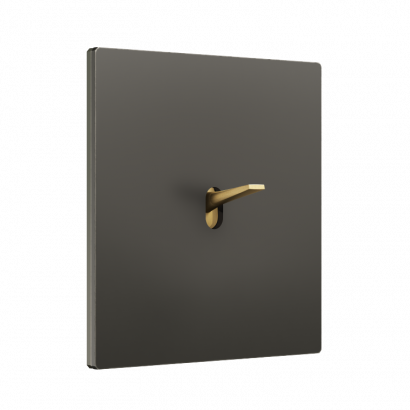 Fontini Выключатель 1-клавишный, цвет Aged Iron, ручка - золото, Fontini, серия Font barcelona 5.1