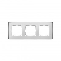 Simon S82Detail Рамка 3-ная, белая, основание алюминий, 8201630-243