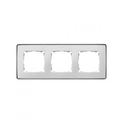 Simon S82Detail Рамка 3-ная, белая, основание алюминий, 8201630-243