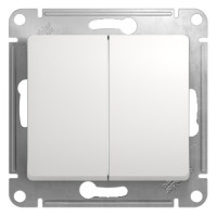GLOSSA 2-клавишный ПЕРЕКЛЮЧАТЕЛЬ, сх.6/2, 10АХ, механизм, БЕЛЫЙ