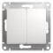 GLOSSA 2-клавишный ПЕРЕКЛЮЧАТЕЛЬ, сх.6/2, 10АХ, механизм, БЕЛЫЙ