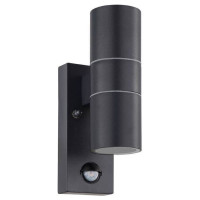 32899 Уличный светод. светильник настенный RIGA 5 с датч. движения, 2х3W(GU10), H215, 100°, 10-720 с