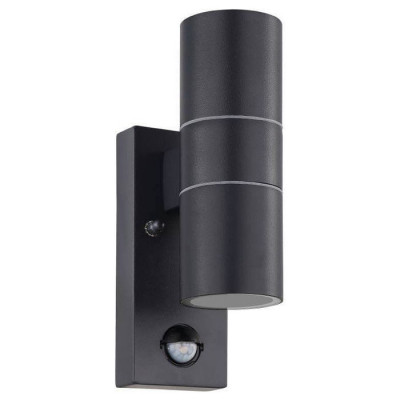 32899 Уличный светод. светильник настенный RIGA 5 с датч. движения, 2х3W(GU10), H215, 100°, 10-720 с