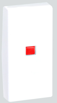 Simon SConnect Клавиша узкая с индикатором для выключателя К302 22,5х45мм, алюминий, K115-8