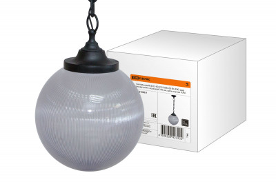 Светильник НСБ 02-60-252 УХЛ4 60 Вт, IP40, шар прозрачный с огранкой 250 мм, цепь черная TDM Electric, SQ0313-0010