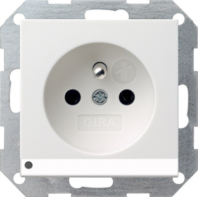 117227 Gira Розетка с зазем штыр защ от дет LED подс