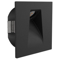 99644 Встраиваемый светильник MECINOS, LED 1x2W, 90lm, L80, B80, H3, сталь, черный