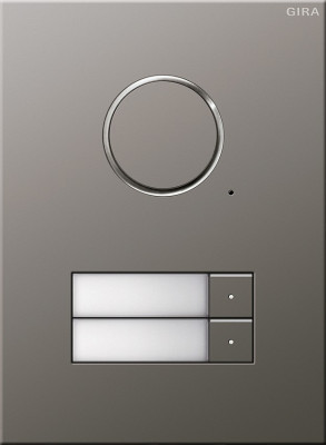 250220 Gira Дверная аудиодомофонная станция Сталь на 2 абонента