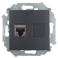 Simon Розетка компьютерная RJ45 кат.6A (АМР, FTP), графит, 1591563-038