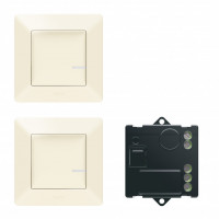 752250 - Valena Life with NETATMO.Пакет для управления освещением c 2х мест. Микромодуль реле 300 Вт 240В + два умных беспроводных 1-клавишных выключателя.Цвет Слоновая кость